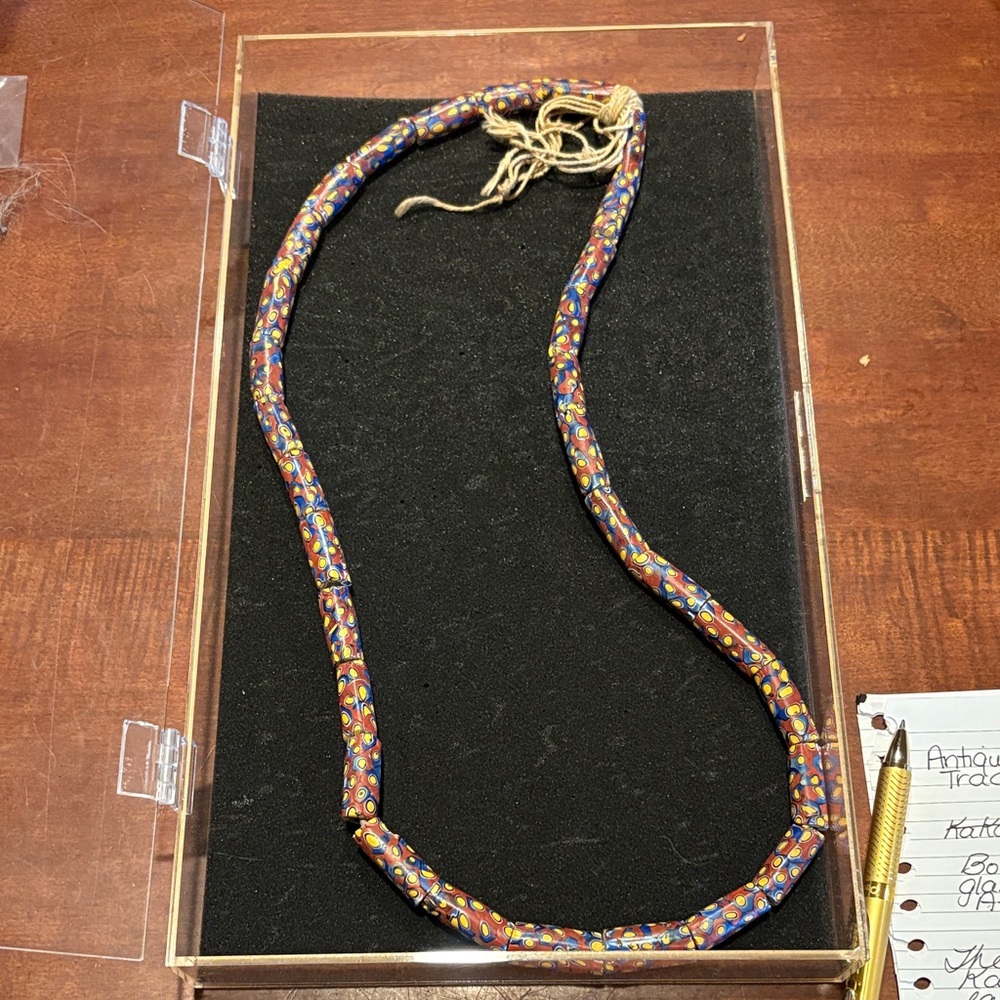 Handcrafted Millefiori Glass African Trading Bead Necklace